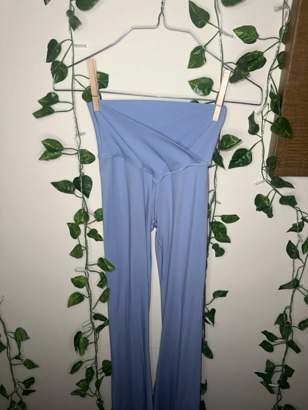 OFFLINE Aerie Real Me High Waisted Crossover Flare Leggings Light Blue LONG